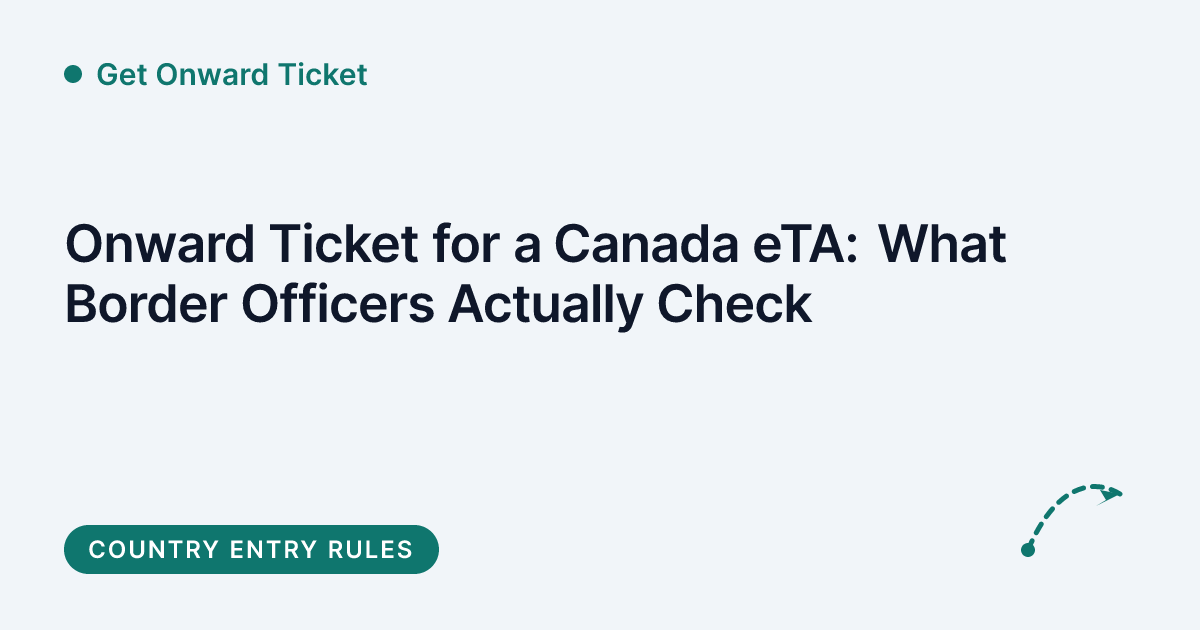 Get Onward Ticket - onward ticket for a Canada eTA explained
