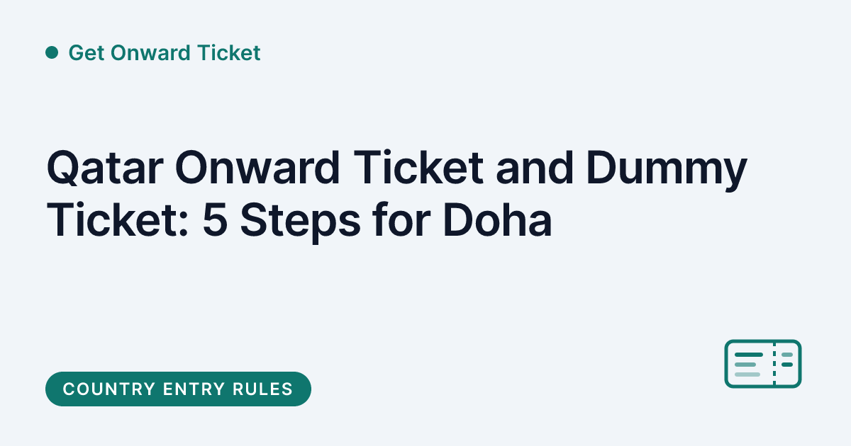 Get Onward Ticket - does Qatar require proof of onward travel