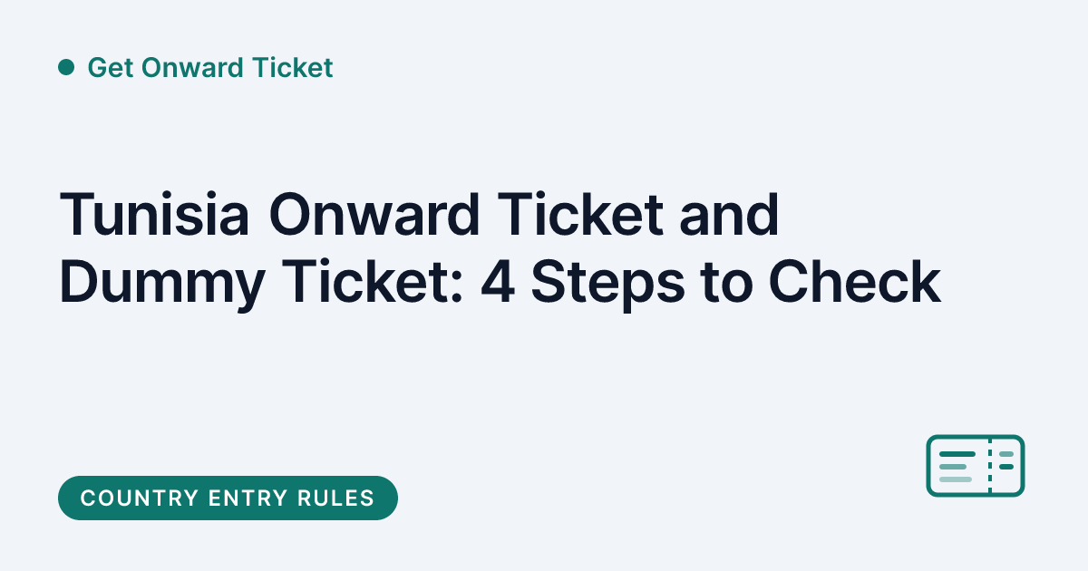 Get Onward Ticket - Tunisia onward ticket